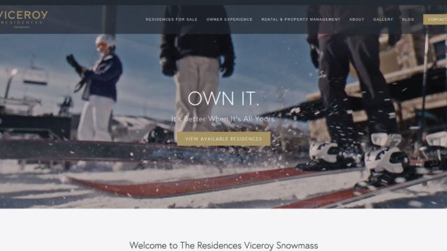 Viceroy Snowmass residences website TMRC portfolio